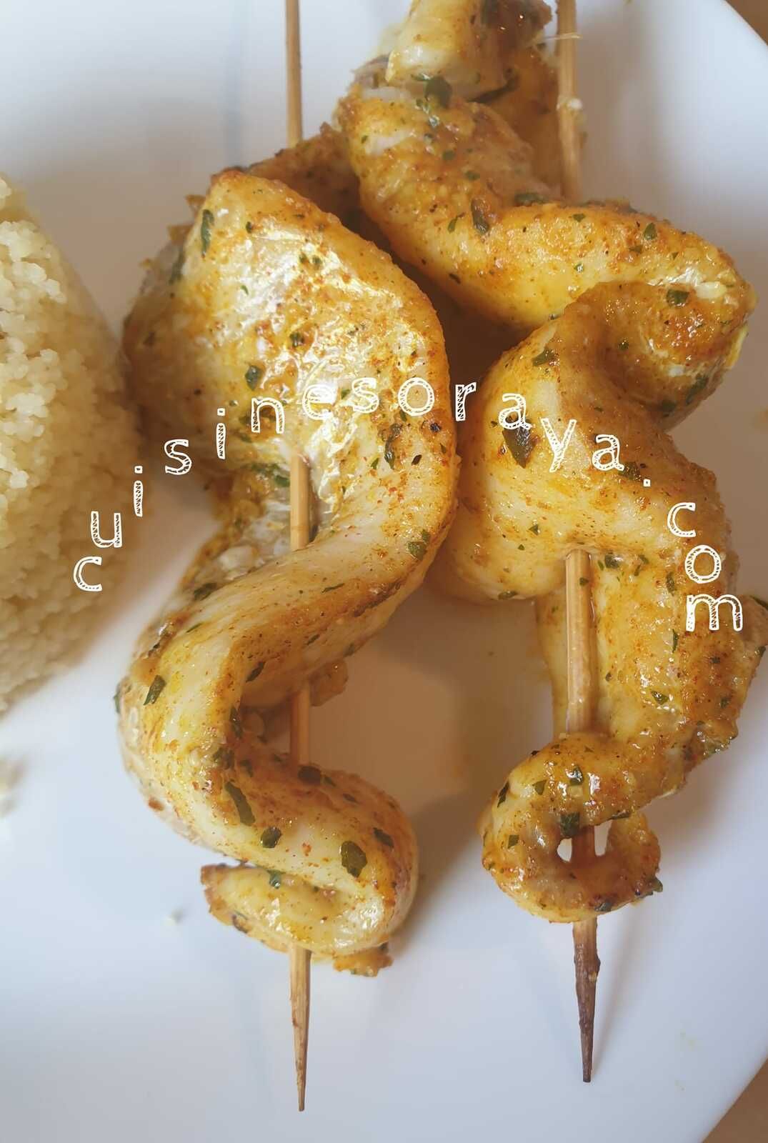 Brochette de filet de cabillaud à la chermoula