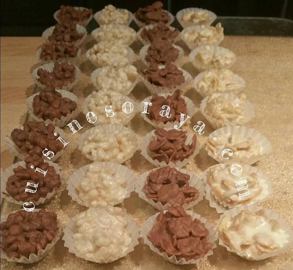 Mini-bouchées chocolat riz soufflé et Roses des sables
